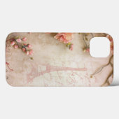 ピンクのヴィンテージバラの切り離しパターン Case-Mate iPhoneケース (裏面 (横))