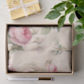 ピンクのヴィンテージバラの切り離し 薄葉紙 (ギフト)