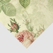 ピンクのヴィンテージバラデザインの切り離しティッシュペーパー 薄葉紙 (詳細)