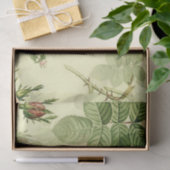 ピンクのヴィンテージバラデザインの切り離しティッシュペーパー 薄葉紙 (ギフト)