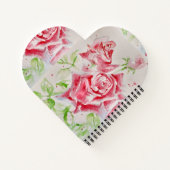 ピンクのヴィンテージバラバラ水の色カスタマイズ ノートブック (裏面)