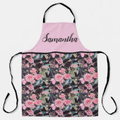 ピンクのヴィンテージバラバラ水の色シャビーシック エプロン (正面)