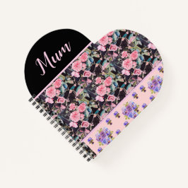 ピンクのヴィンテージバラバラ水彩母誌 ノートブック