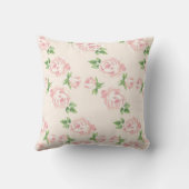 ピンクのヴィンテージバラパターモノグラムのン クッション (裏面)