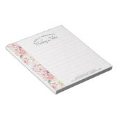 ピンクのヴィンテージバラパターン ノートパッド (アングル)