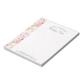 ピンクのヴィンテージバラパターン ノートパッド (回転)