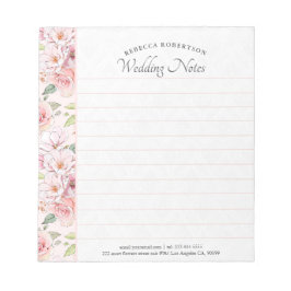 ピンクのヴィンテージバラパターン ノートパッド