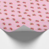 ピンクのヴィンテージバラフローラギフトラップ ラッピングペーパー (角)