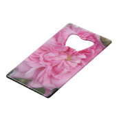 ピンクのヴィンテージバラフローラ花 クレジットカード栓抜き (裏面アングル)