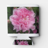 ピンクのヴィンテージバラフローラ花 缶クーラー (裏面)