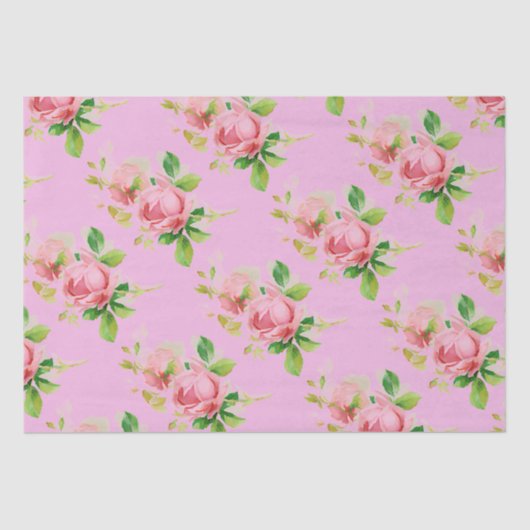 ピンクのヴィンテージバラ 薄葉紙 (正面)