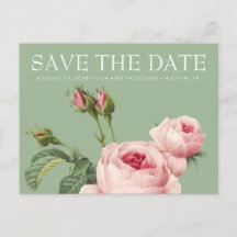 ピンクのヴィンテージバラSAGE WEDDING日付を保存