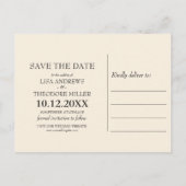 ピンクのヴィンテージバラSAGE WEDDING日付を保存 案内ポストカード (裏面)