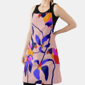 ピンクのヴィンテージパロット：エキゾチックなシームレスイラストレーション エプロン (インサイチュ)