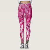 ピンクのヴィンテージビクトリアンバラフォトフローラレギンス レギンス (正面)