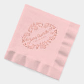 ピンクのヴィンテージビクトリアン赤ちゃんシャワー 箔ナプキン (左)