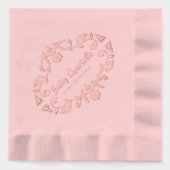ピンクのヴィンテージビクトリアン赤ちゃんシャワー 箔ナプキン (正面)