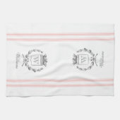 ピンクのヴィンテージフランスのスタイルサックと名前をカスタムする キッチンタオル (横)