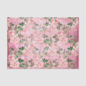 ピンクのヴィンテージフランスのフローラ 薄葉紙 (正面)
