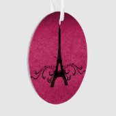 ピンクのヴィンテージフランスの花色 オーナメント (正面)