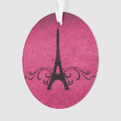 ピンクのヴィンテージフランスの花色 オーナメント (正面)