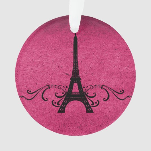 ピンクのヴィンテージフランスの花色 オーナメント (正面)