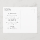 ピンクのヴィンテージフローラクリスマスポストカード(写真付き) シーズンポストカード (裏面)