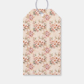 ピンクのヴィンテージフローラクリスマス ギフトタグ (裏面)