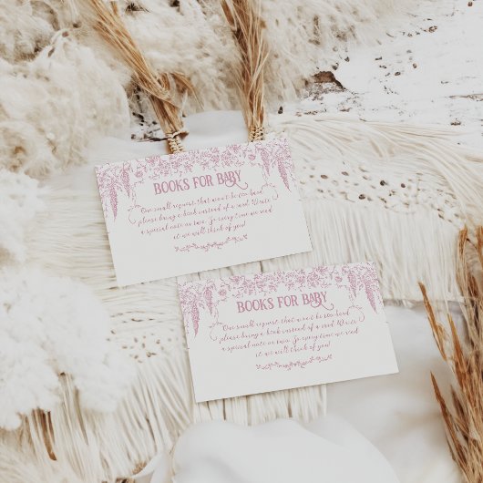 ピンクのヴィンテージフローラナース赤ちゃんシャワー本 エンクロージャーカード