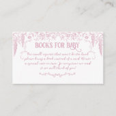 ピンクのヴィンテージフローラナース赤ちゃんシャワー本 エンクロージャーカード (正面)