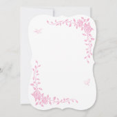 ピンクのヴィンテージフローラブライダルシャワー招待 招待状 (裏面)