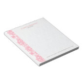 ピンクのヴィンテージフローラレース ノートパッド (アングル)