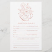 ピンクのヴィンテージフローラ予測ベビーシャワーゲーム (正面)