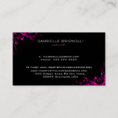 ピンクのヴィンテージフローラ渦巻き 名刺 (裏面)