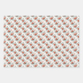 ピンクのヴィンテージフローラ ラッピングペーパーシート (正面)
