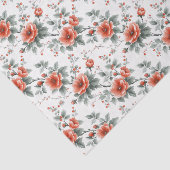 ピンクのヴィンテージフローラ 薄葉紙 (詳細)