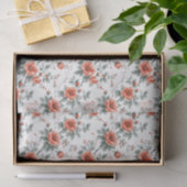 ピンクのヴィンテージフローラ 薄葉紙 (ギフト)