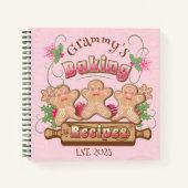 ピンクのヴィンテージベーキングレシピ ノートブック (正面)