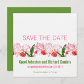 ピンクのヴィンテージランが日付カードを節約 招待状 (正面/裏面)