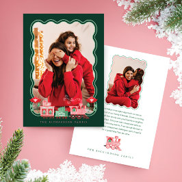 ピンクのヴィンテージ列車クリスマスツリー配信の写真 シーズンカード