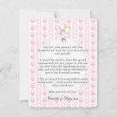 ピンクのヴィンテージ回転木馬 – ベビーシャワーサンキューカード サンキューカード (裏面)