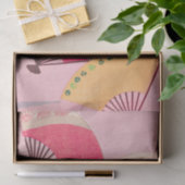 ピンクのヴィンテージ日本のレトロパターン 薄葉紙 (ギフト)