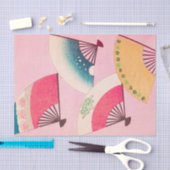 ピンクのヴィンテージ日本のレトロパターン 薄葉紙 (クラフト)