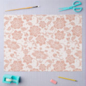 ピンクのヴィンテージ牡丹フローラの分離 薄葉紙 (クラフト)