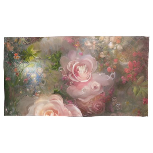 ピンクのヴィンテージ絵を描バライン旧オランダスタイル 枕カバー (正面左)