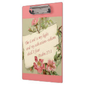 ピンクのヴィンテージ花とバイブルの詩のクリップボード クリップボード (左)