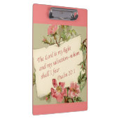 ピンクのヴィンテージ花とバイブルの詩のクリップボード クリップボード (右)