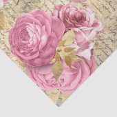 ピンクのヴィンテージ花ティッシュペーパー 薄葉紙 (詳細)