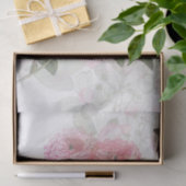 ピンクのヴィンテージ花デコページティッシュペーパー 薄葉紙 (ギフト)