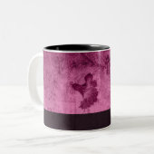 ピンクのヴィンテージ花パターン名前をカスタムする ツートーンマグカップ (正面左)